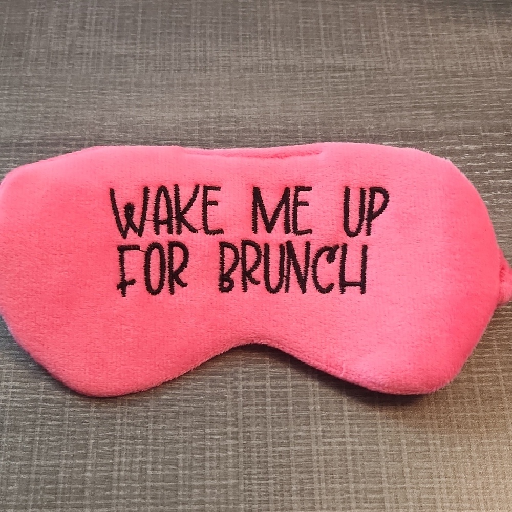 Super Soft Pink Sleep Mask with Fun Slogan